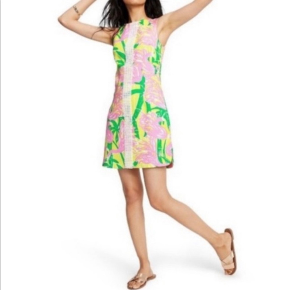 Lilly Pulitzer For Target Fan Dance Flamingo 20th Anniversary Shift Dress - Picture 2 of 16